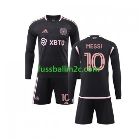 Fußballtrikots Inter Miami Lionel Messi 10 Kinder Auswärts Trikotsatz 2023-2024 Langarm